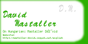 david mastaller business card